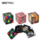 Square Rotate Herb Grinder Metal Rubik'S Cube Grinder 50mm 4 Layer Weed Herb Grinder