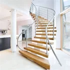 Indoor wood spiral staircase mild steel price for spiral staircase