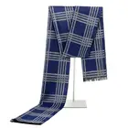 Plaid pattern knit long size Mens Neck Scarf