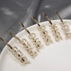 Hair Clips Alphabet Letter Hairpin Simple Pearl Metal Woman Hair Clip Snap Clips Hair With Words