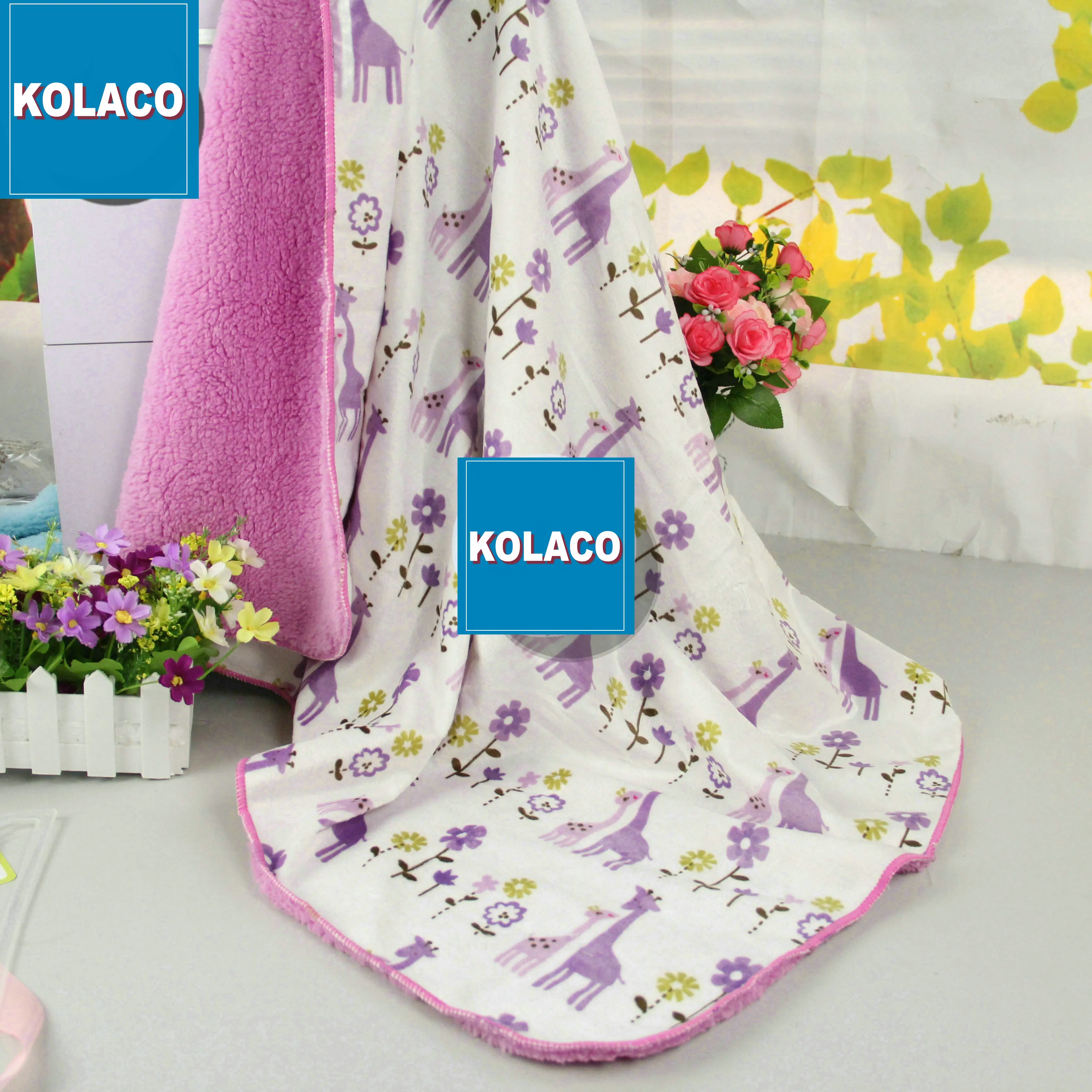 Cute cartoon printed flannel kids baby flannel blanket pack