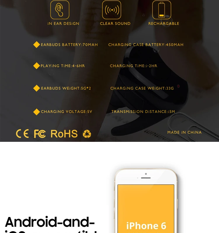 TW191 wireless earbuds logo pairing name change support original factory - ANKUX.COM