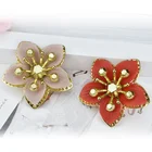 Hot sell electroplate five leaf plastic shoes shoes accessories,accessories for shoes