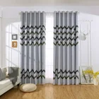 One side shiny dull transfer printing curtains for living room 100% polyester fabric blackout curtain