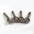 GR5 M8x45mm Titanium screw For Autorcar and motorcycle Ti Hex head flange bolt with hole