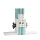 modern office stone crystal white marble bookend home decoration bookends