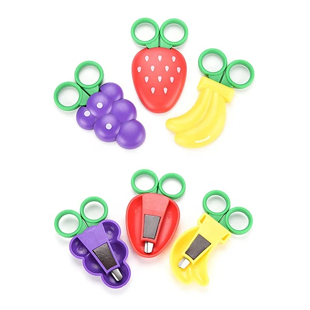 Portable Snap Head Children Shear Multi-fonction Handwork Children Scissors With Fruit Sheath