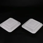 Easy Green 8 Inch Clamshell Disposable Microwave Safe Paper Sugarcane Bagasse Lunch Box