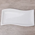 High performance buffet restaurant serving white ceramic long shallow dinner plate