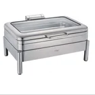 New stainless steel square hydraulic chafing dish with glass