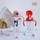 FACE New Arrival Leak Proof Tritan Plastic BPA Free Cartoon Sippy Water Bottle for Kids with Handle & Strap