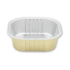 220ml rectangle hot cold food container Food Grade aluminium foil box pet food tray