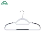 Avisday Clothes ABS Plastic Rubber Coated Hanger With Scarf Tie Belt Bar For Space Saving