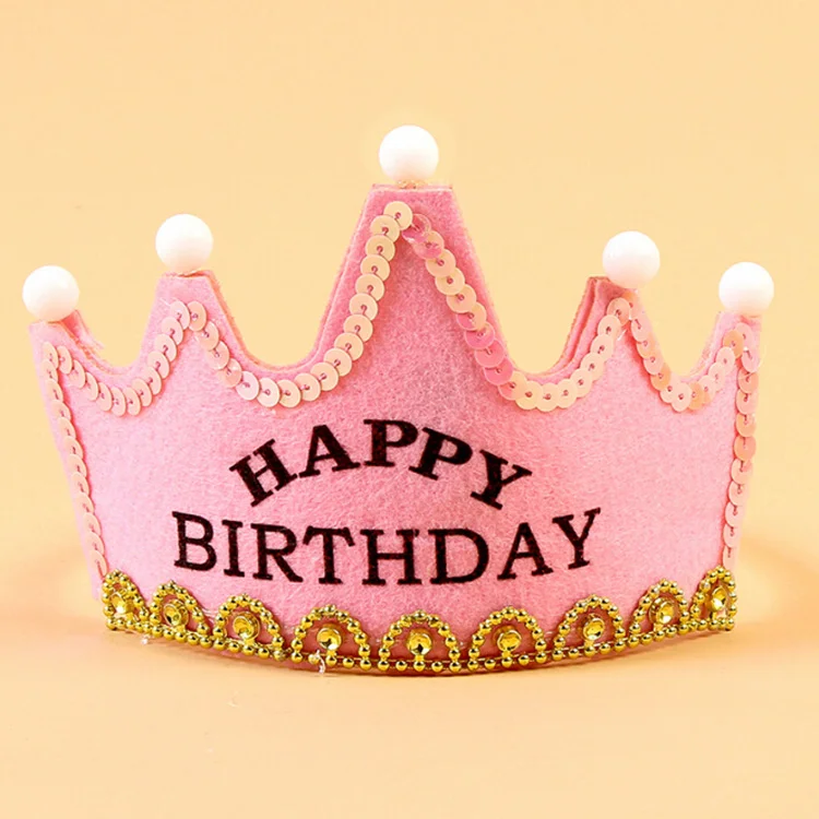 birthday party supplies kids crown paper light hat
