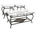 Antique Style 2 And 1 Occasion Table Set Cheap Living Room Tables Glass Top Coffee End Factory Stock