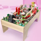 Toys Train Track Toy Train 100 Pieces Wooden Puzzle DIY Building Block Toys Large Beech Train Track Set Toy