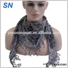 new floral Jersey triangle scarf with lace tassel STOCK