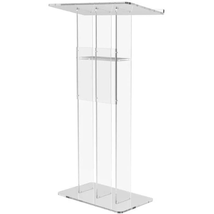 Easy Assembly Clear Podium Plexiglass Lectern Transparent Church Pulpit