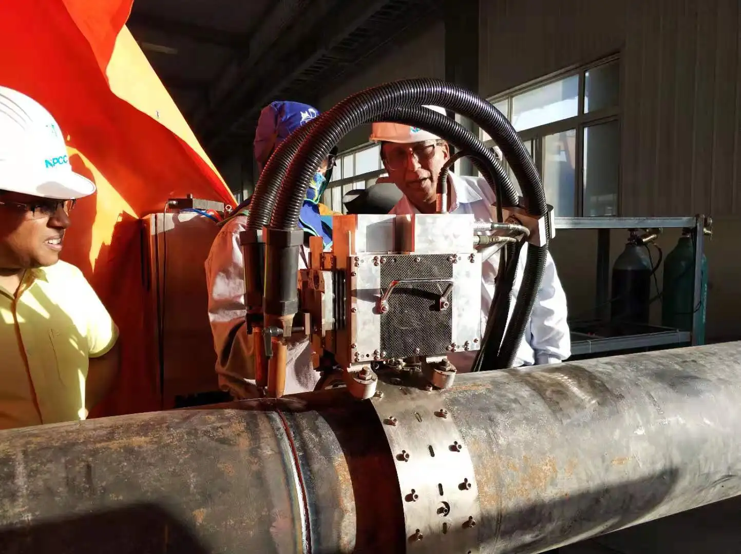 Carbon steel X80 GMAW/MIG Twin torch automatic orbital arc welder, View