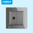 Livolo EU standard telephone glass panel wall tv socket Outlet VL-C791V-15 new products