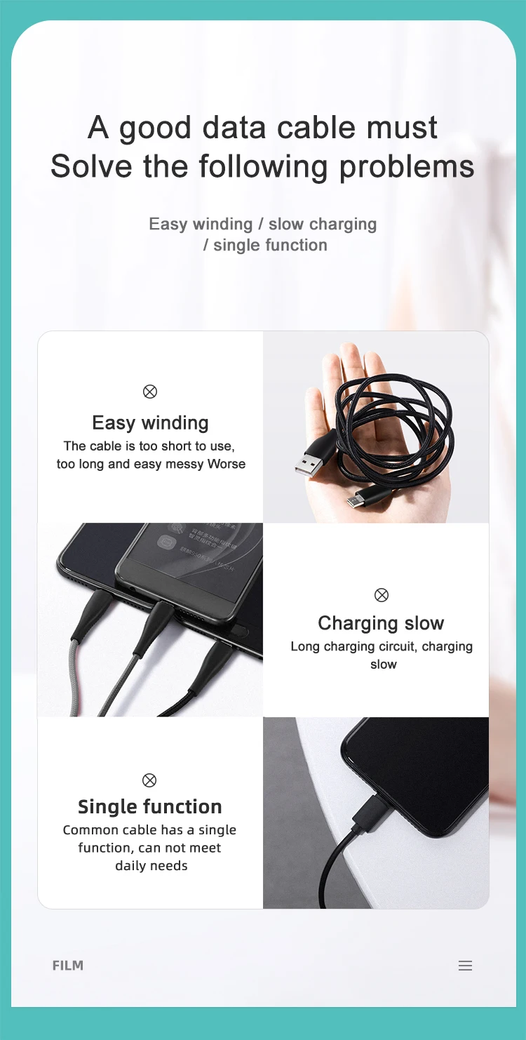 New Design 3 in 1 Data Usb Mobile Phone Charging Retractable Cable - ANKUX.COM