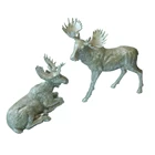 Home Decor Gold Resin Sitting Deer Christmas Reindeer Statue Decoration Polyresin Deer Statue