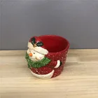 Flower Pots Home Santa Claus Character Small Ceramic Flower Pots For Home Decoration