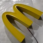 Led Light Led Light Led Sign Custom Mcdonald's Pizza Shop Front Aluminum Metal Led Fronlit Light Up Logo Sign