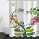 QJMAX High Quality More Size Thick Red Love Digital Printing 3D Shower Curtain