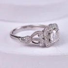 Ring Diamond Rings Jufeng Wedding Ring 925 Sterling Silver Jewelry 6.0mm Moissanite Engagement Ring Diamond Women