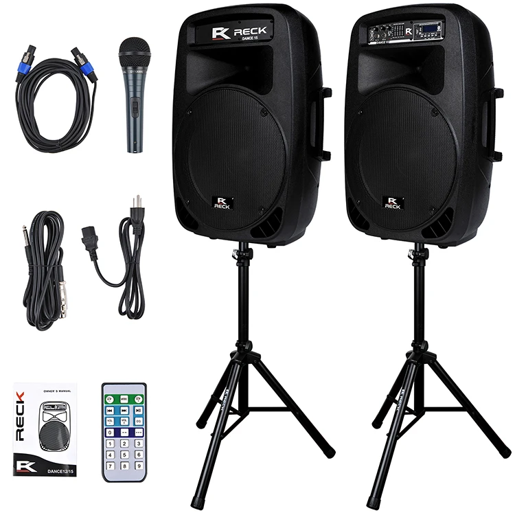 Portable 15-Inch 2-Way powered pa speaker system hifi audio system ceiling combo speaker aktiv set - ANKUX.COM