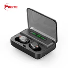 F9 Waterproof TWS 5.0 Bluetooth Earphone Noise Cancelling Mini Headphone True Wireless Earbuds with 1500mah power bank