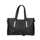 Ladies elegant black tote PU leather handbag