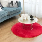 Custom Design Luxury Brown High Quality Round Living Room Shaggy Soft Carpet