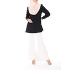 New Design Casual Patchwork Islamic Clothing Abaya With Muslim Cotton Blouse