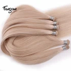 Natural Human Hair Weave 20Inch 100g 6PCS Hand Tied Weft Hair Extension Blonde