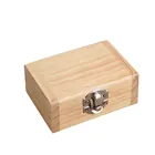 Natural Unfinished Wood Keepsake Box Packing Box Wood Storage Case with Lock
