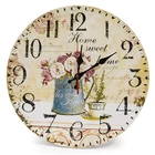 Rustic Country Style Wooden Decor Round Wall Clock