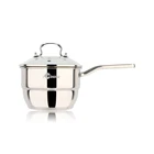 16-18cm TOP SELLING KITCHEN APPLIANCES STAINLESS STEEL MILK POT GLASS LID WITH CAPSULE BOTTOM AND STEAMER