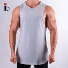 Cotton plain athletic sleeveless mens grey gym tank top