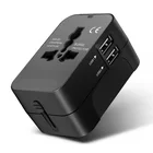 British universal travel adapter world travel plug with 2 usb portable phone charger