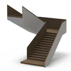 Italy modern design staircase China manufacturer steel structure wooden tread handrail stairs