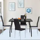 Dining Chairs Modern Black Dine Room Seats Contemporary Metal Furniture