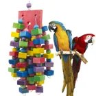 Toy Medium And Large Parrot Toy Beads Colorful Wooden Blocks Gnaw String Colorful String