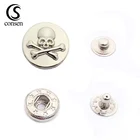 Four parts cheap price silver paint press metal snap buttons with logo