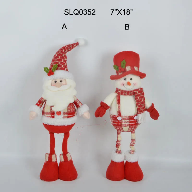 kerst decoratie ornamenten pluche plaid sneeuwpop gevulde
