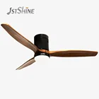 1stshine wholesale home decorative 3 wood blades dc inverter flush ceiling fan with light and remote control