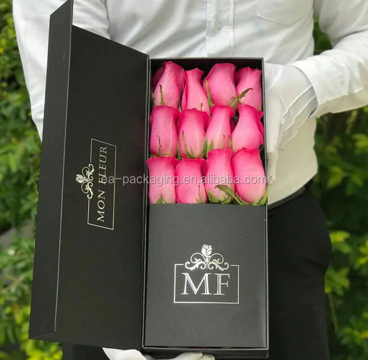 high good quality rectangle magnet flower gift box material
