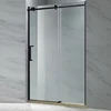 black aluminium alloy simple bath roomtempered glass frameless shower doors