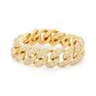 Jewelry Diamond Yesdiamond Rings 2021 2021 Luxury Jewelry 18kt Gold Plated Width Link Diamond Cuba Engagement Band Ring